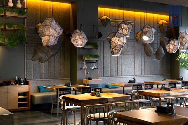 تنسيق الأثاث والإضاءة في تصميم المطاعم والكافيهات