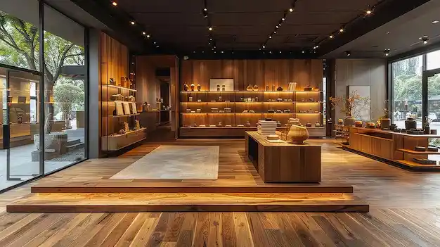 ديكورات محلات تجارية خشبية